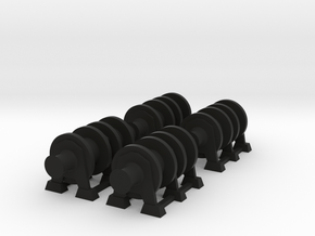 1/96 Scale Winches for Merchant Ship in Black Natural Versatile Plastic