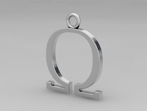 Omega Pendant in Polished Silver