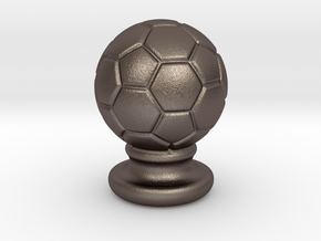 Soccer Ball Ornament in Polished Bronzed Silver Steel