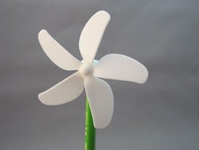 Chopstick Windmill - Flower in White Natural Versatile Plastic