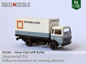 Vierer-Club-LKW Koffer (N 1:160) in Tan Fine Detail Plastic
