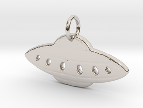 UFO in Rhodium Plated Brass