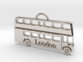 London Bus in Rhodium Plated Brass