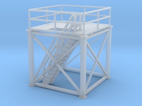 'N Scale' - 10'x10'x10' Tower Top with Stairs in Tan Fine Detail Plastic