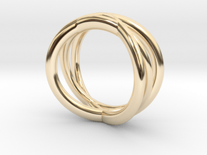 Three Orbits Entwined:Trinity UK size M (US 6 ¼) in 14k Gold Plated Brass