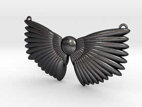 Winged Messenger Neckpiece in Polished and Bronzed Black Steel