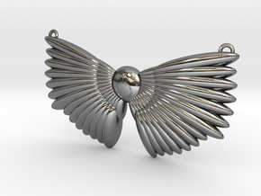 Winged Messenger Neckpiece in Fine Detail Polished Silver