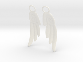 Chibi Wing Earrings in White Processed Versatile Plastic