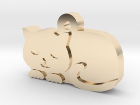 Cat Charm in 14k Gold Plated Brass