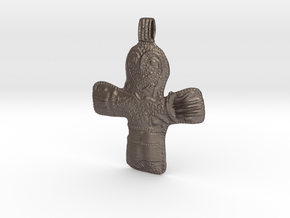 Crucifix Danish 10th century in Polished Bronzed Silver Steel