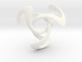 Trinity Pendant (4 cm) in White Processed Versatile Plastic