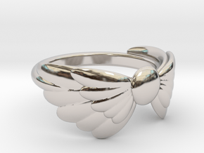 Arcangel Ring, UK Size N (US Size 6 ¾) in Rhodium Plated Brass