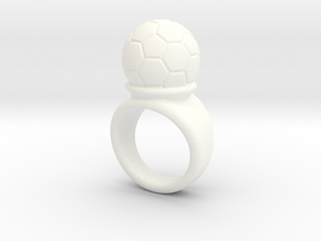 Soccer Ball Ring 20 - Italian Size 20 in White Processed Versatile Plastic