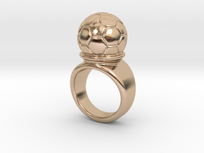 Soccer Ball Ring 21 - Italian Size 21 in 14k Rose Gold Plated Brass