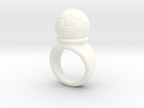 Soccer Ball Ring 22 - Italian Size 22 in White Processed Versatile Plastic