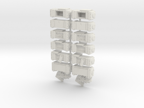 28mm - Ammo Boxes in White Natural Versatile Plastic