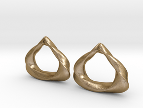 Sculpted Open Teardrop  in Polished Gold Steel