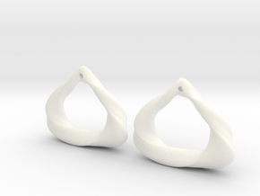 Sculpted Open Teardrop  in White Processed Versatile Plastic