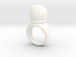 Soccer Ball Ring 28 - Italian Size 28 in White Processed Versatile Plastic