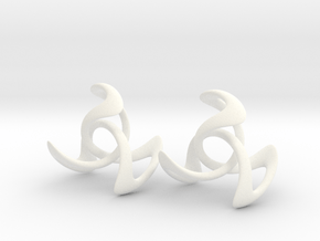 Trinity Earring Pair (3 cm) in White Processed Versatile Plastic