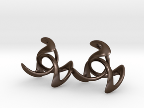 Trinity Earring Pair (3 cm) in Polished Bronze Steel