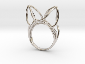 The Ears Ring / size 6US (16.5mm) in Rhodium Plated Brass