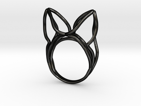 The Ears Ring / size 6US (16.5mm) in Matte Black Steel