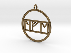 Life in Nordic Rune Pendant in Polished Bronze