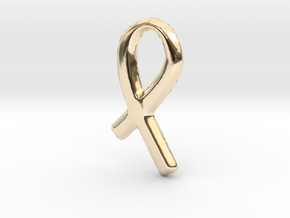 Awareness Ribbon Charm - 11mm in 14K Yellow Gold