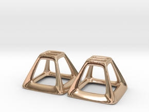 Pyramid Frame Earring Pair in 14k Rose Gold Plated Brass