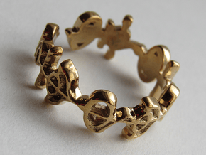 "Illogical" Vulcan Script Ring - Cut Style in Polished Bronze: 7.5 / 55.5