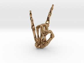 Devil Horns Right Hand in Polished Brass