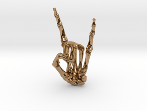 Devil Horns Left Hand in Polished Brass