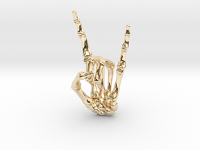 Devil Horns Left Hand in 14k Gold Plated Brass