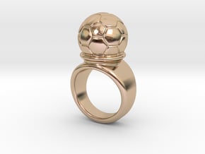 Soccer Ball Ring 31 - Italian Size 31 in 14k Rose Gold Plated Brass