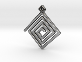 Spiral Pendant in Fine Detail Polished Silver