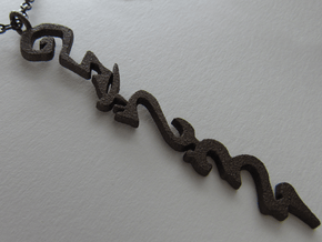 "Rata Tafar Tapan" Vulcan Script Pendant in Polished Bronze Steel