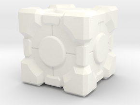 Weighted Portal Cube - Flat - 1" (100% Accurate) in White Processed Versatile Plastic