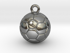 Soccer Ball Earring in Fine Detail Polished Silver