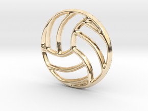 Volleyball Pendant/Charm - 16mm in 14K Yellow Gold