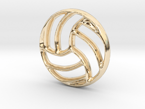 Volleyball Charm - 11mm in 14K Yellow Gold