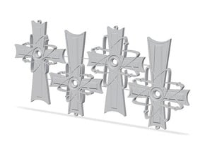Atomic Cross Pendant - All Variations (Set of 4) in Tan Fine Detail Plastic