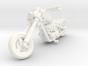 Harley Motorcycle Chopper 28mm miniature in White Processed Versatile Plastic