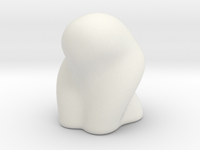 DRAW paperweight - curvaceous in White Natural Versatile Plastic: Small