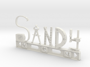 Sandy Nametag in White Natural Versatile Plastic