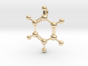 Benzene Pendant in 14k Gold Plated Brass