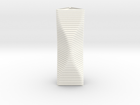 Curved Structure Long Column - Rigid Accordion in White Processed Versatile Plastic