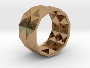 004 Stud Ring With Inside Pattern SIZE 10-11 in Polished Brass