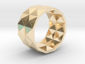 004 Stud Ring With Inside Pattern SIZE 10-11 in 14k Gold Plated Brass