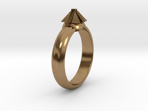 Ø0.788 inch/Ø20.02 mm Azteken Temple Ring in Natural Brass